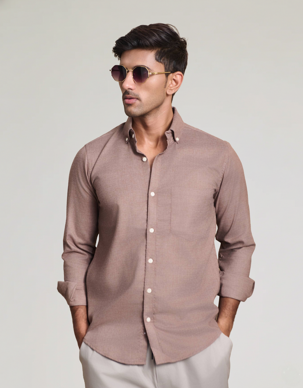 solid melange beige small