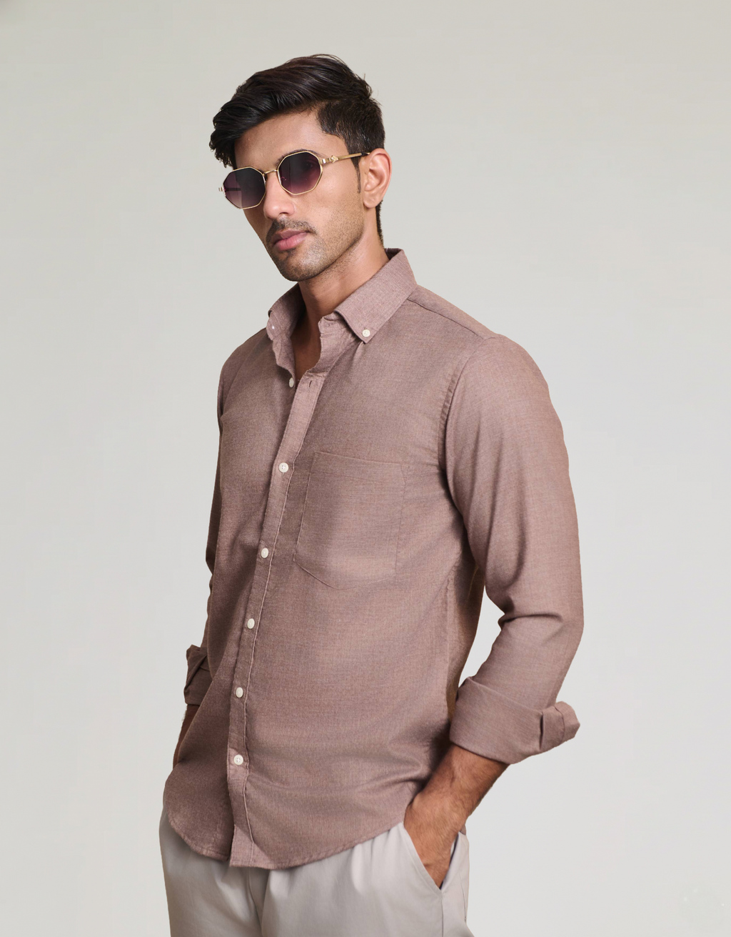 solid melange beige small