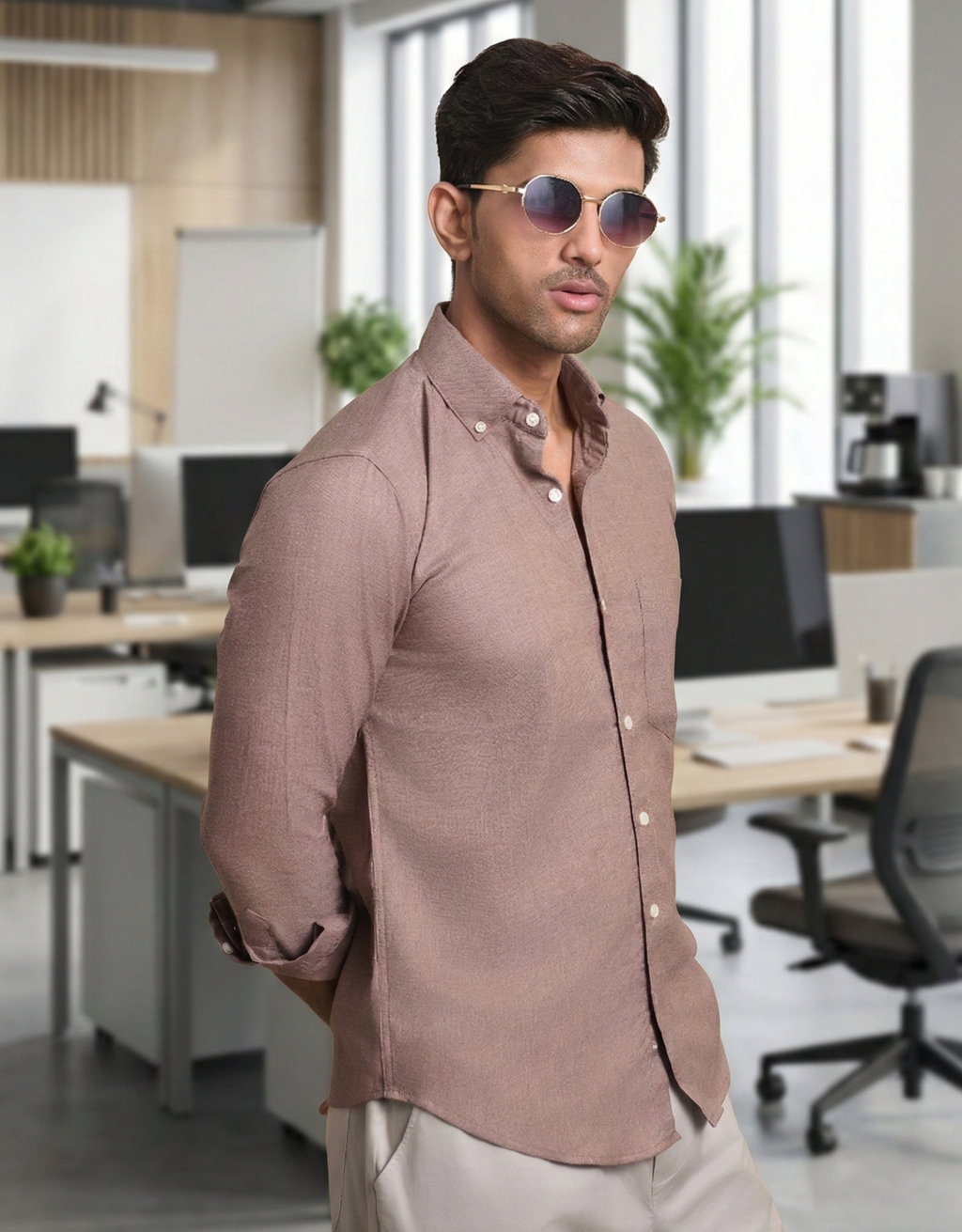 solid melange beige small