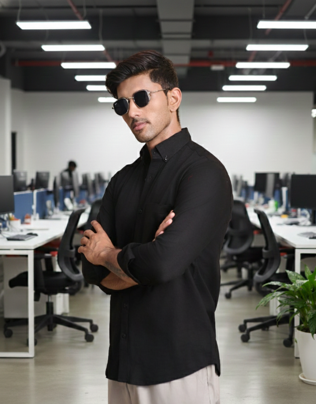 solid dobby lycra black small