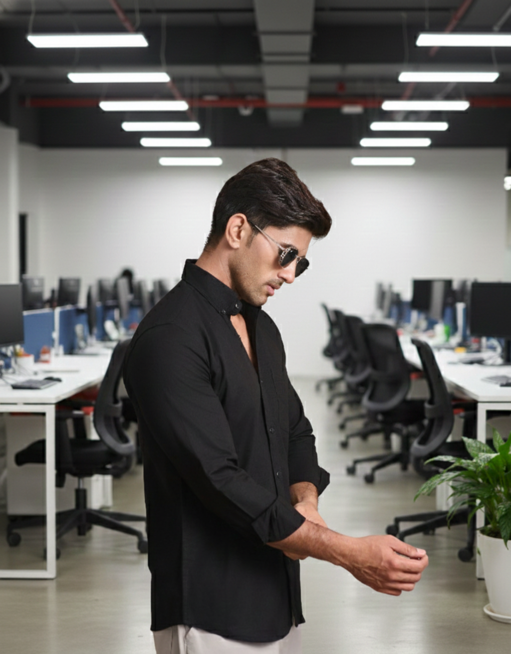 solid dobby lycra black small