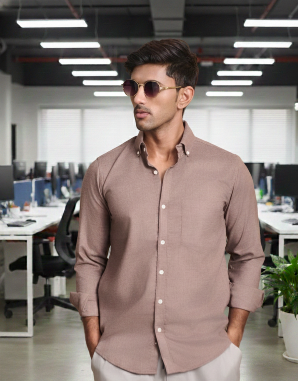 solid melange beige small