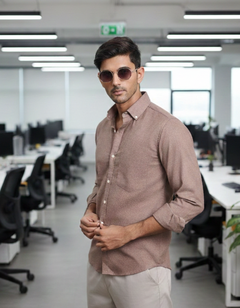 solid melange beige small