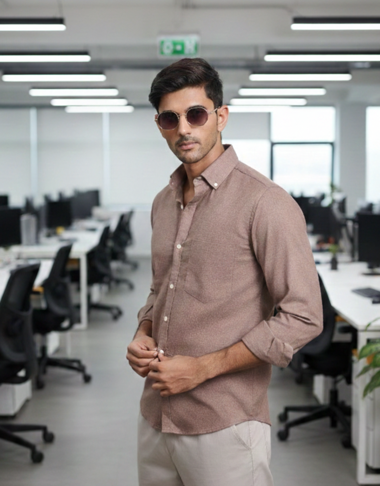 solid melange beige small