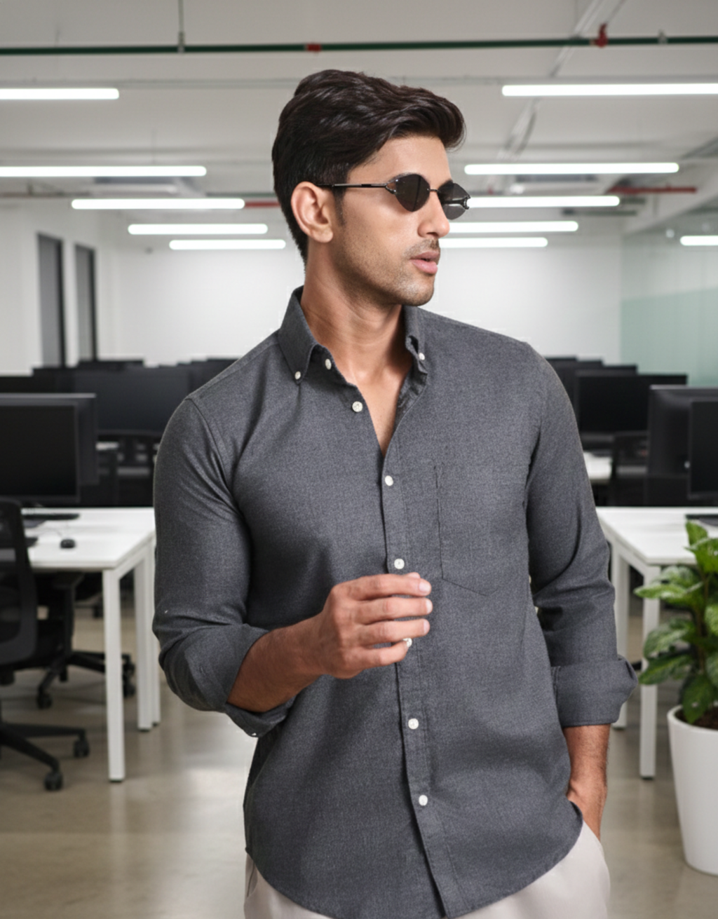 solid melange grey small