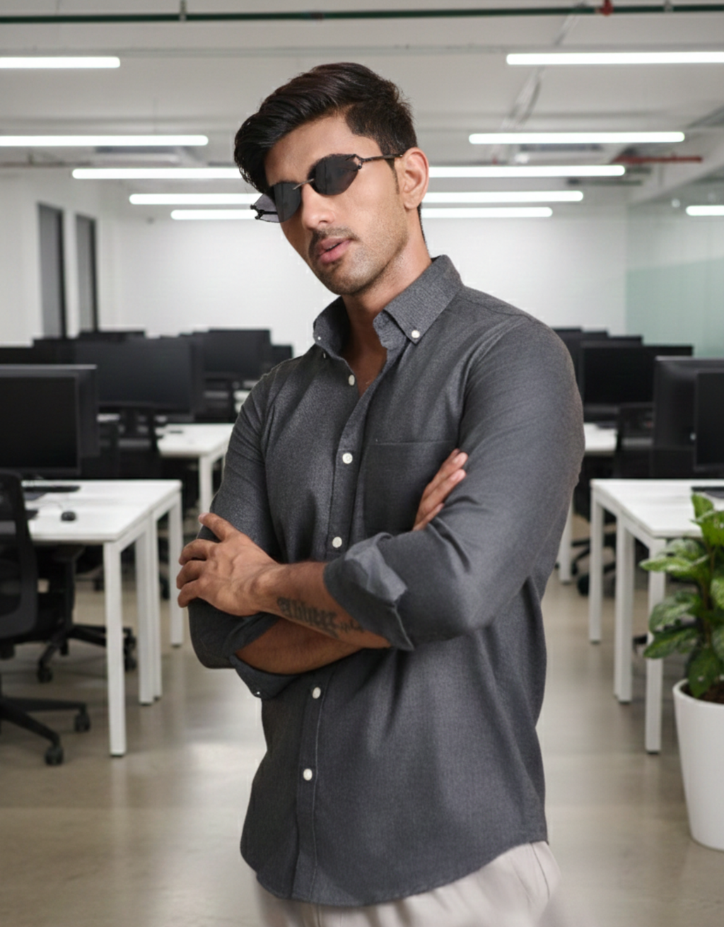 solid melange grey small