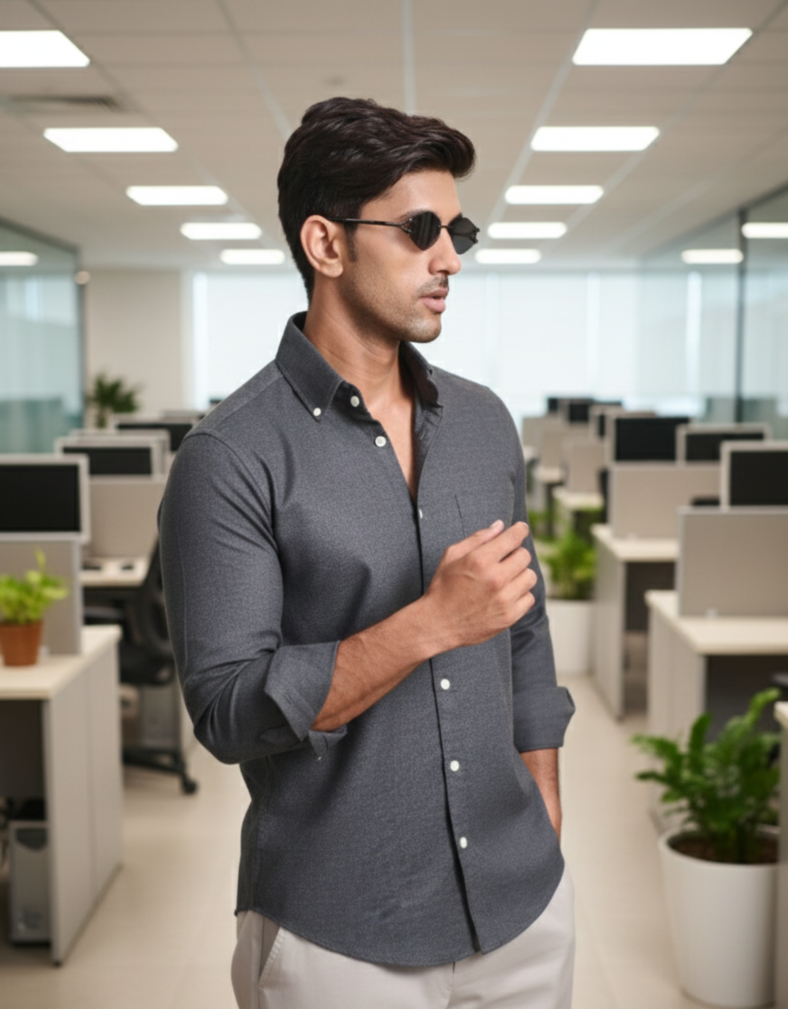 solid melange grey small